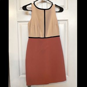 J Crew 00P dress. Top is blush pink and bottom is salmon.